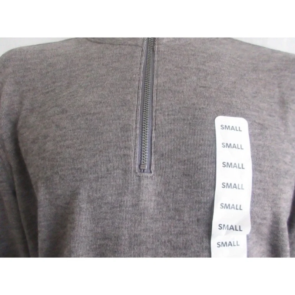 Gap Men's Long Sleeve Cozy/Soft Quarter Zip Mock Neck Pullover Gray Sz Small NWT